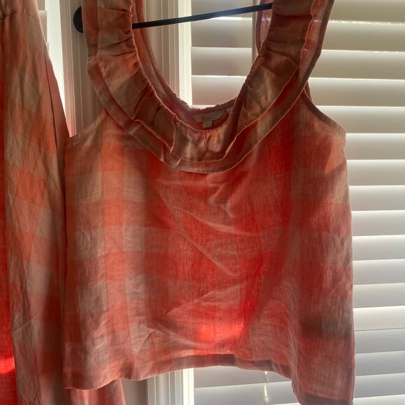 Boden Peach Gingham Matching Skirt and Top Set - Picture 4 of 11